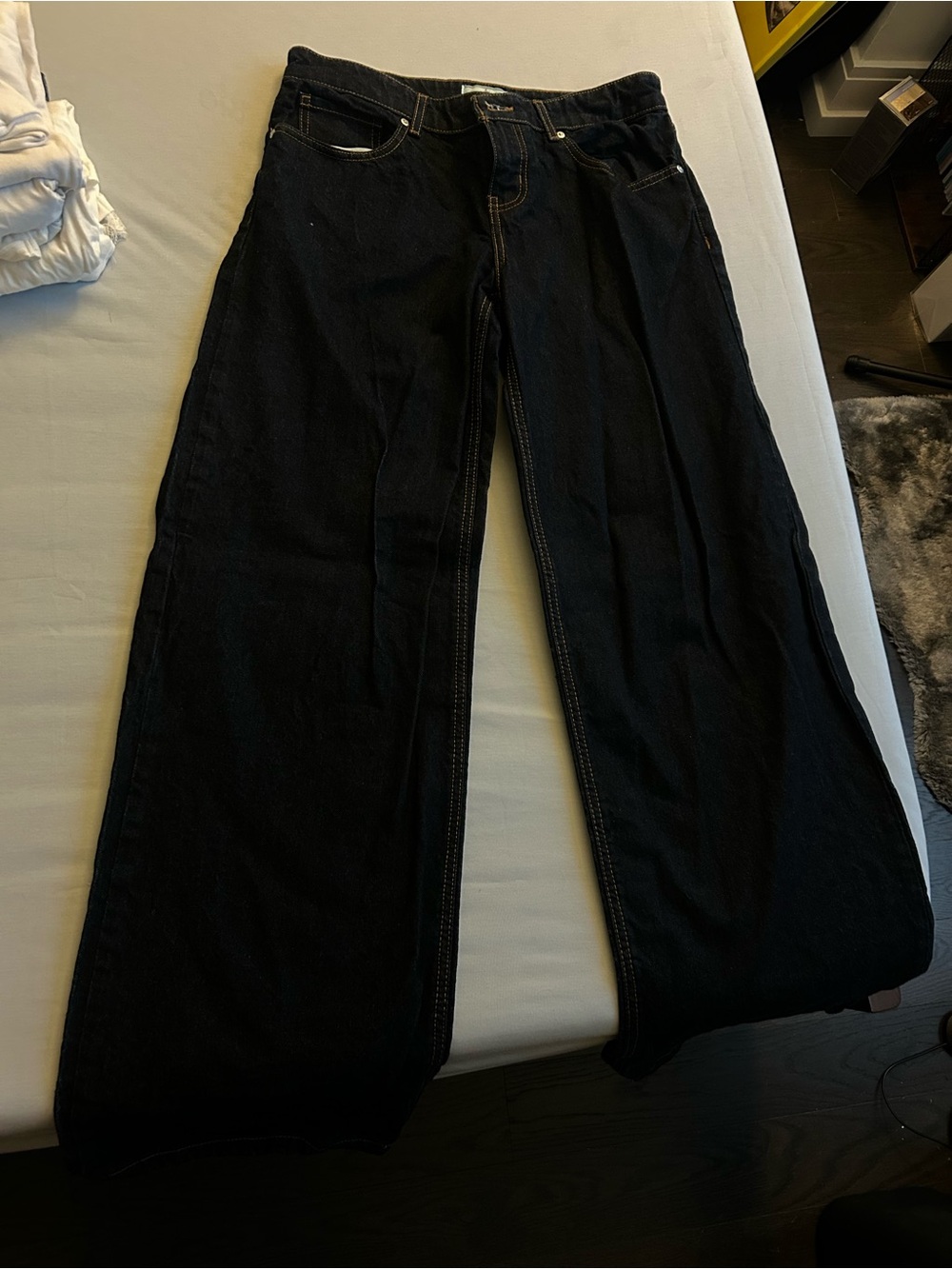 REVICE Women's Black Wide-Leg Flare Jeans